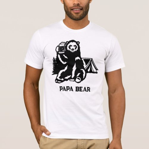  AP86 Beer Toast Camping PAPA Bear Fathers Day T_Shirt