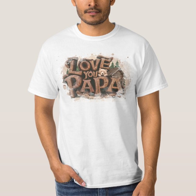 *~* AP86 BEST EVER PAPA Father's Day Rustic T-Shirt (Front)
