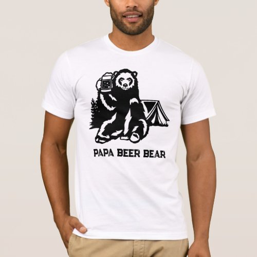  AP86 Camping PAPA Beer Bear Fathers Day T_Shirt