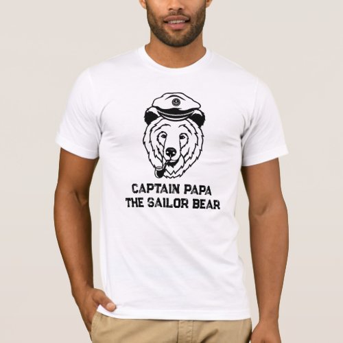 *~* AP86 CAPTAIN PAPA SAILOR BEAR  Father&#39;s Day T-Shirt