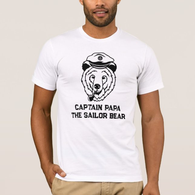*~* AP86 CAPTAIN PAPA SAILOR BEAR  Father's Day T-Shirt (Front)