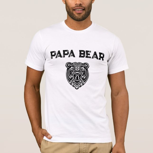 *~* AP86 Celtic PAPA BEAR Head Father's Day T-Shirt (Front)