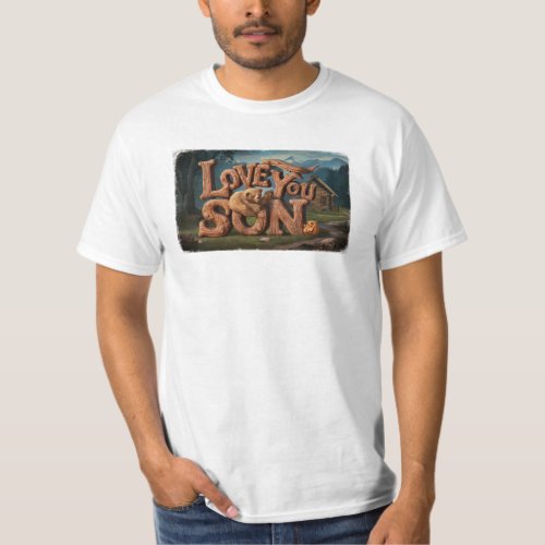  AP86 I LOVE YOU SON Fathers Day Rustic T_Shirt