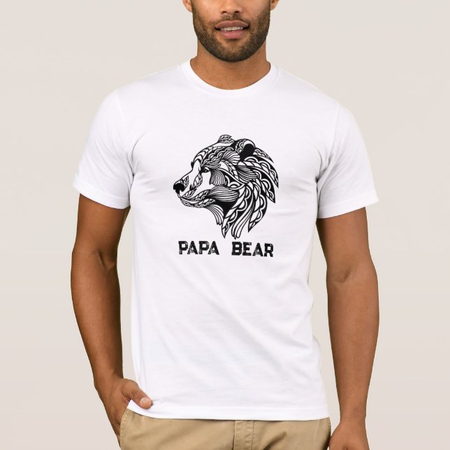 *~* AP86 PAPA BEAR Decorated Bear Father's Day T-Shirt (Front)