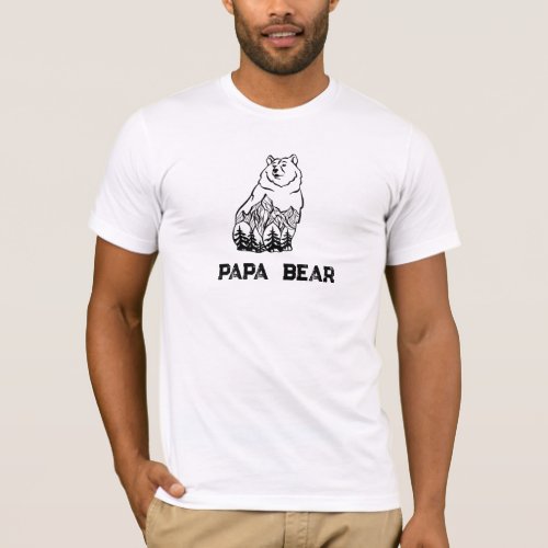 *~* AP86 PAPA BEAR Mountains Pine  Father&#39;s Day T-Shirt