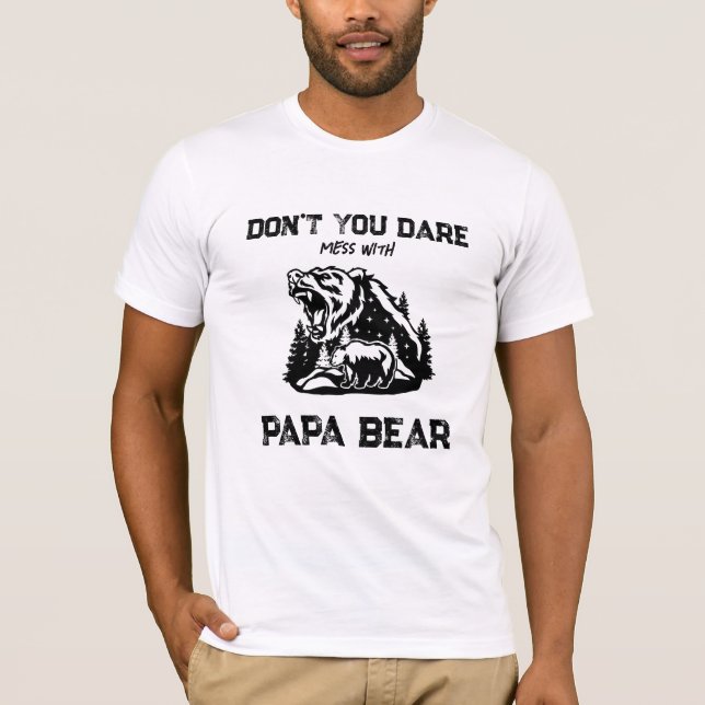 *~* AP86 Roaring PAPA BEAR Stars Father's Day T-Shirt (Front)