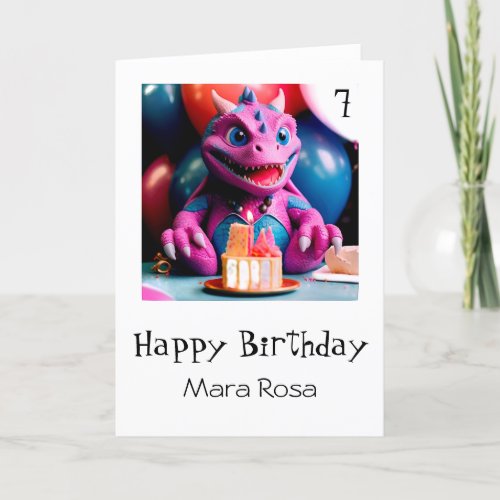  AP88 AGE Baby Dragon Cake Birthday Card