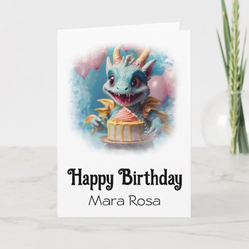 *~* AP88 Cute Baby Dragon Birthday Card