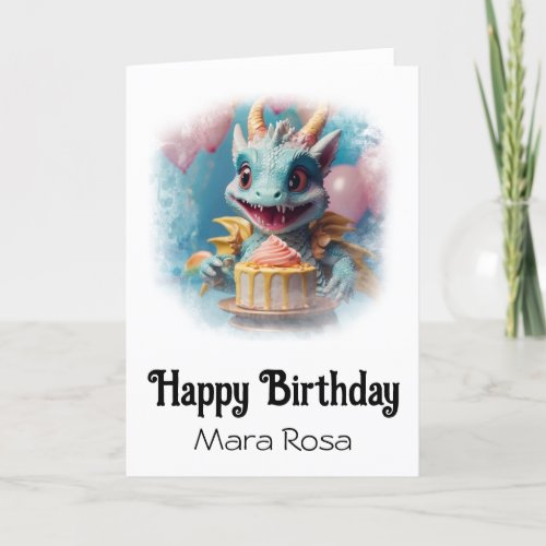  AP88 Cute Baby Dragon Birthday Card