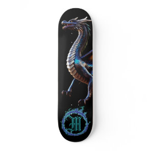*~* AP88 Elemental Metallic Fierce Teal Dragon Skateboard