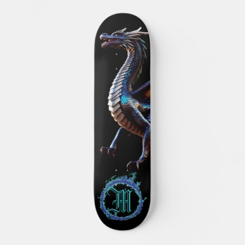  AP88 Elemental Metallic Fierce Teal Dragon  Skateboard