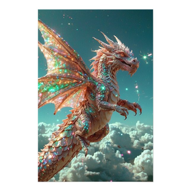 *~* AP88 Flying Fantasy  Dragon Wall Artwork 6 Photo Print (Front)