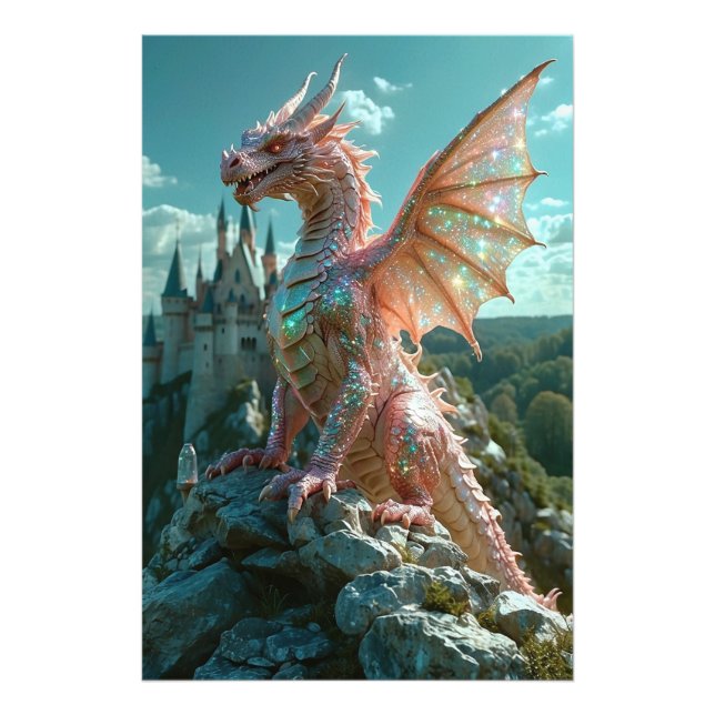 *~* AP88 Sparkling Fantasy Dragon Wall Art  14  (Front)
