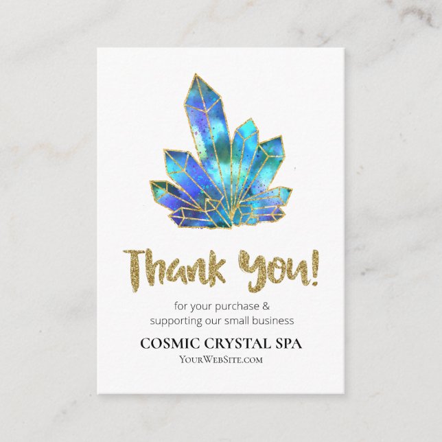 *~* AP8 COSMIC CRYSTAL Review THANK YOU LOGO QR Enclosure Card (Front)