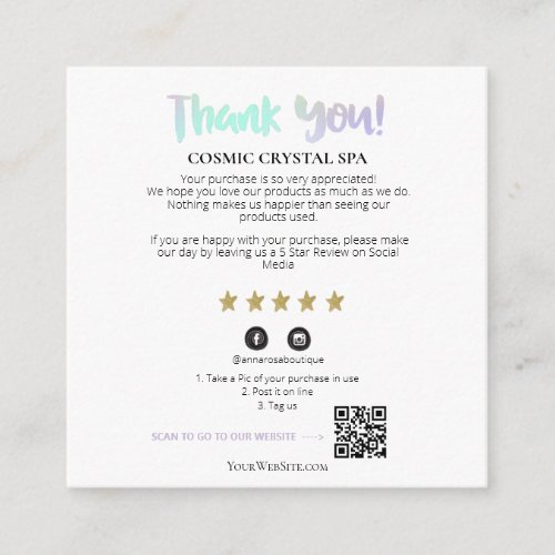 *~* AP8 QR THANK YOU Gold Star Review Enclosure 