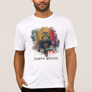 *~* AP91  Cool Cat DRUM Player  Percussionist  T-Shirt