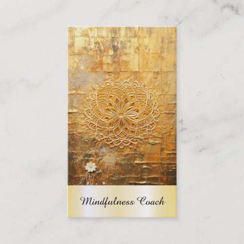  AP92 QR Gold Flower of Life Reiki Yoga Sacred Business Card