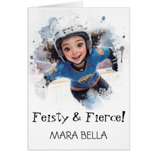 *~* AP94 9 Cute Hocky Girl Personalize Birthday Cards