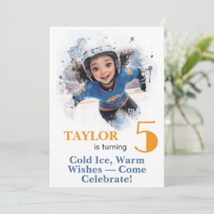 *~* AP94 DIY Cute Hockey Girl Birthday Invitation