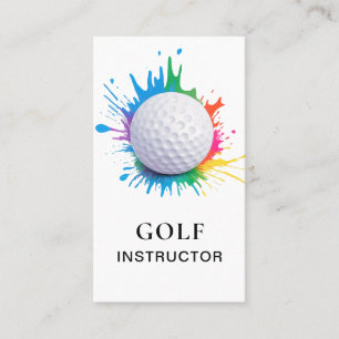 *~* AP94 QR Rainbow Splash Golf Ball Business Card
