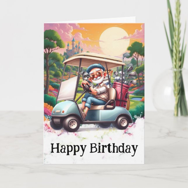 *~* AP94 Senior Golf Man Funny Humor Birthday Card (Front)