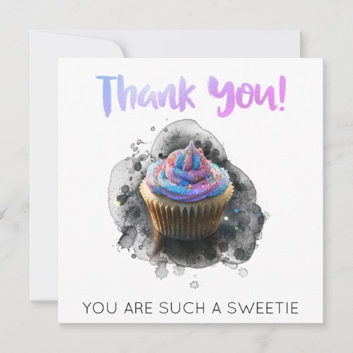 *~  AP99  THANK YOU Cup Cake Card