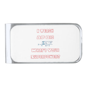 AP Bio Biology Teacher Superpower Silver Finish Money Clip