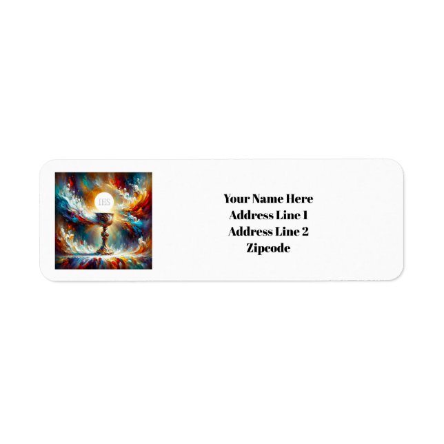 AP Communion Host and Chalice Expressionist Effect Label (Front)