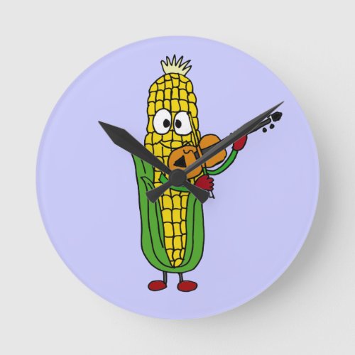 AP_ Corn Playing Fiddle or Violin Clock