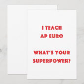 AP Euro History Teacher Superpower (Front/Back)