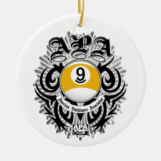 APA 9 Ball Gothic Design Ceramic Ornament