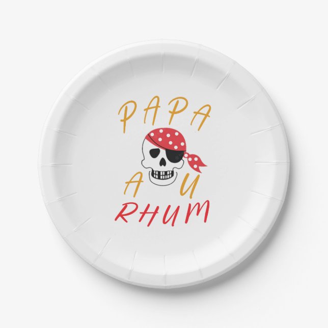 apa Au Rhum Drinker Funny Humour Paper Plates (Front)