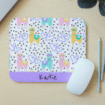 Apaca Llama Personalized Colorful Pink Purple Mouse Pad<br><div class="desc">This design was created through digital art. It may be personalized by clicking the customize button and changing the color, adding a name, initials or your favorite words. Contact me at colorflowcreations@gmail.com if you with to have this design on another product. Purchase my original abstract acrylic painting for sale at...</div>