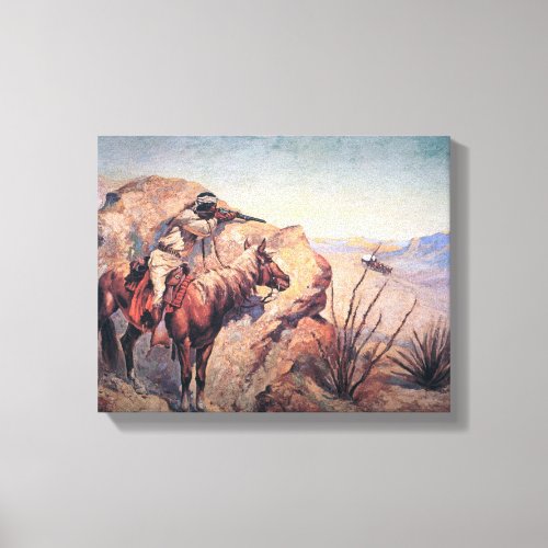 Apache Ambush oil on canvas Canvas Print