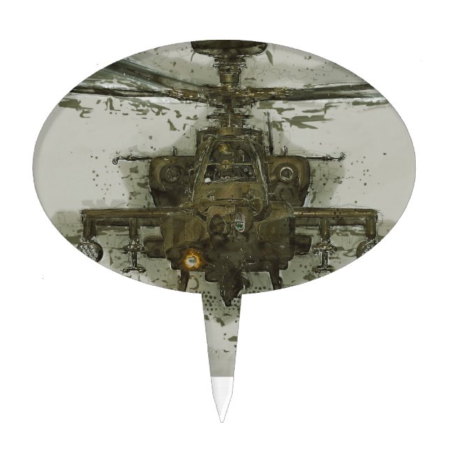 Apache Attack Helicopter Cake Topper (Front)