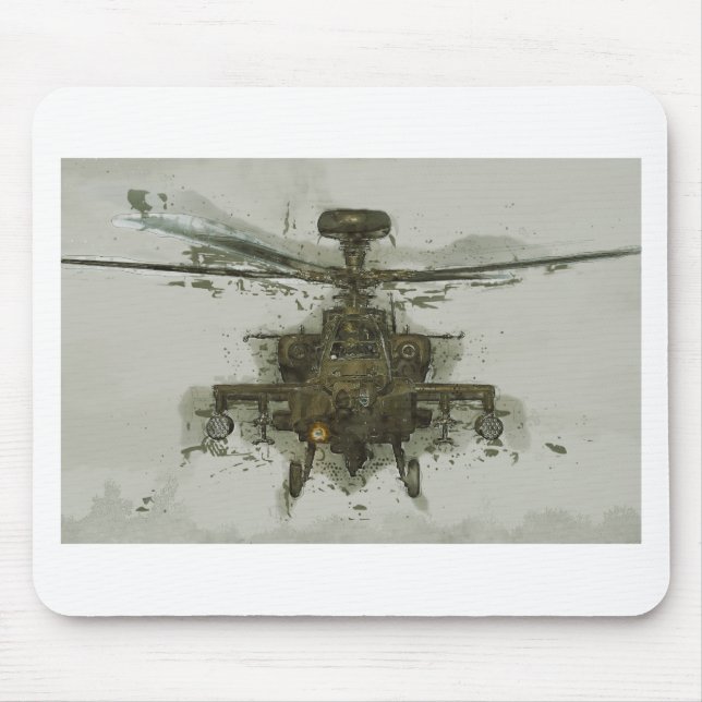 Apache Attack Helicopter Mouse Pad (Front)
