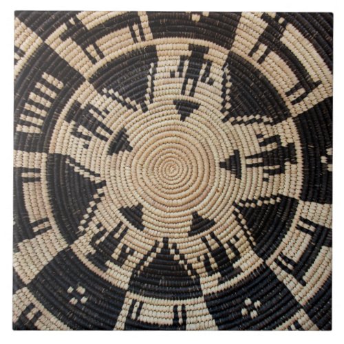 Apache Basket Weaving Art Ceramic Tile