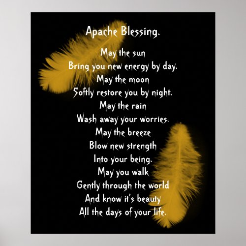 Apache Blessing golden feather Poster