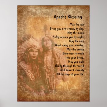Apache Blessing Native American Couple Poster by Irisangel at Zazzle