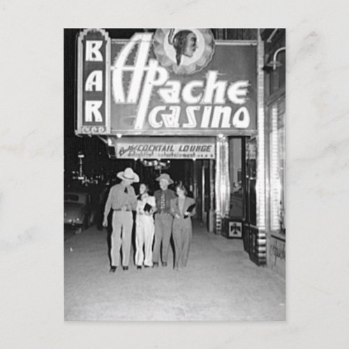 Apache Casino  Bar Vintage Las Vegas Photo Postcard
