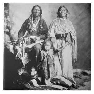 Apache Chief Antonio Maria with his family, 1897 ( Ceramic Tile