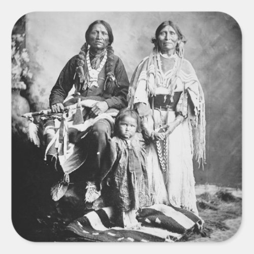 Apache Chief Antonio Maria with his family 1897  Square Sticker