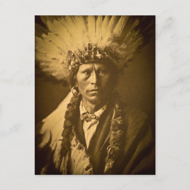 Apache Chief Garfield Indian Vintage Postcard (Front)
