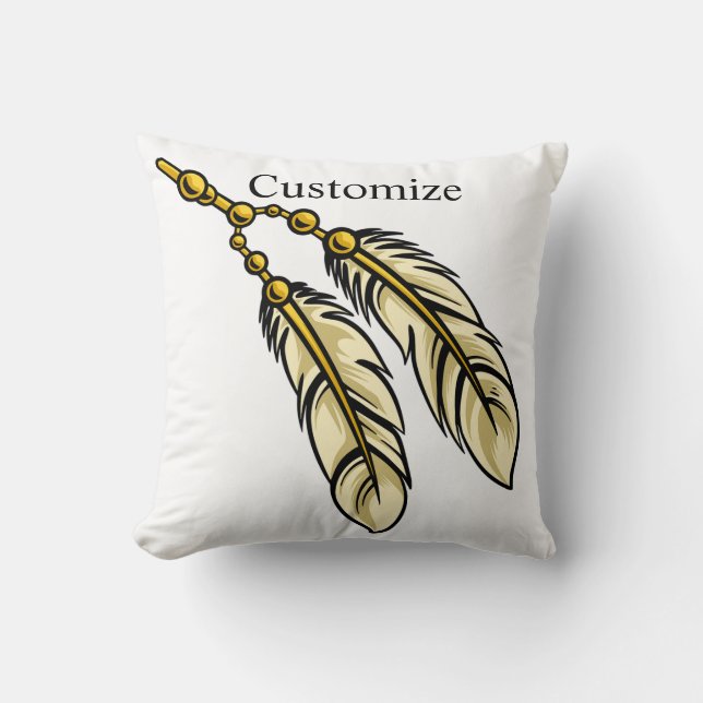 Apache Feathers Thunder_Cove Throw Pillow (Front)