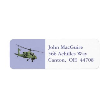 Apache Helicopter Address Label by PainterPlace at Zazzle