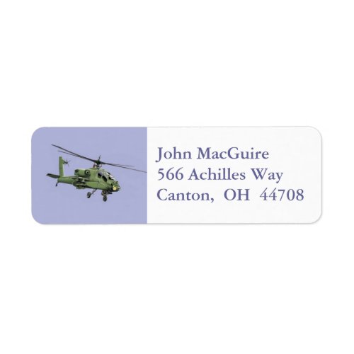 Apache Helicopter address label