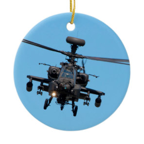 Apache Helicopter Ceramic Ornament