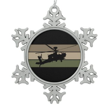 Apache Helicopter Snowflake Pewter Christmas Ornament Apache Helicopter Snowflake Pewter Christmas Ornament