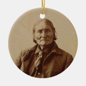 Apache Indian Leader Geronimo By Adolph F. Muhr Ceramic Ornament by allphotos at Zazzle