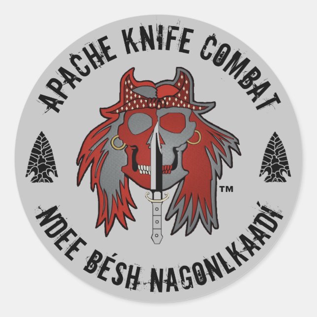 Apache Knife®™🇺🇸 Apache Knife patch Classic Round Sticker (Front)